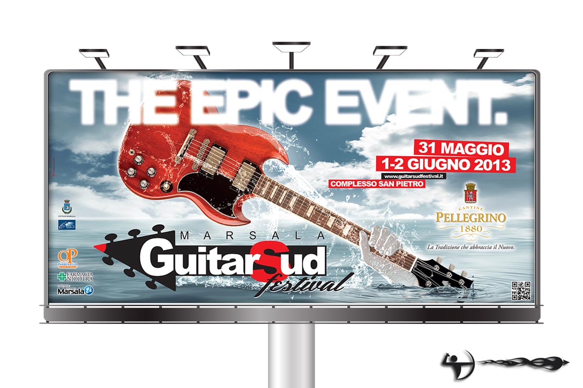 Guitar Sud Festival: Affissione esterna evento 6x3 - Provincia di Trapani